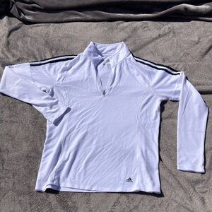 Adidas white quarter zip long sleeved women’s golf shirt